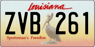 LA license plate ZVB261