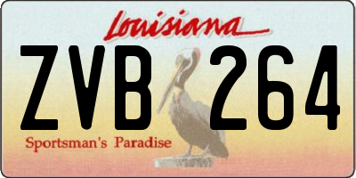 LA license plate ZVB264