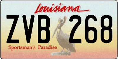 LA license plate ZVB268