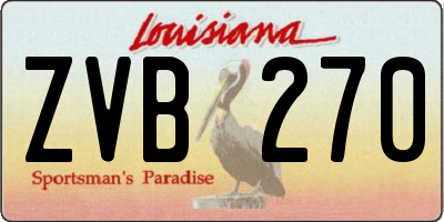 LA license plate ZVB270