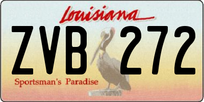 LA license plate ZVB272