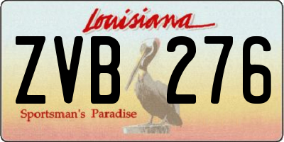 LA license plate ZVB276