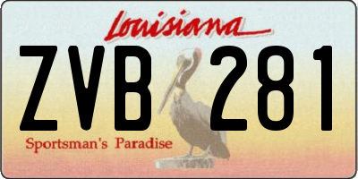 LA license plate ZVB281