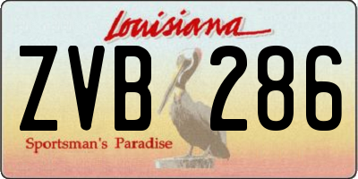 LA license plate ZVB286