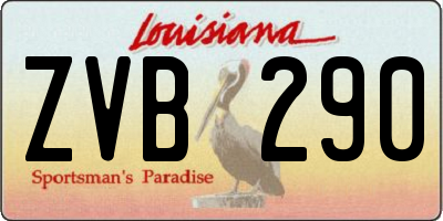 LA license plate ZVB290