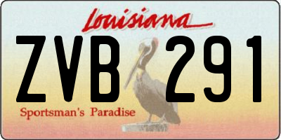 LA license plate ZVB291