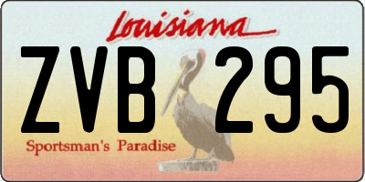 LA license plate ZVB295