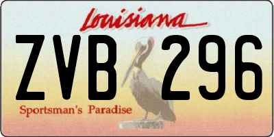 LA license plate ZVB296