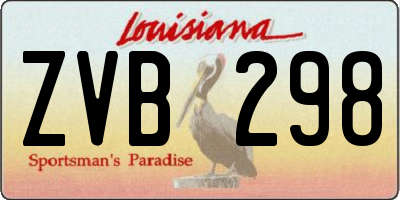 LA license plate ZVB298