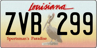 LA license plate ZVB299