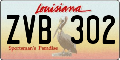 LA license plate ZVB302