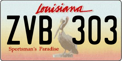 LA license plate ZVB303