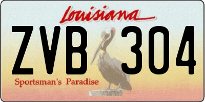 LA license plate ZVB304