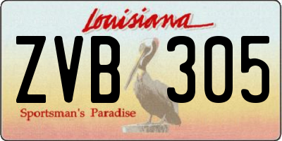 LA license plate ZVB305