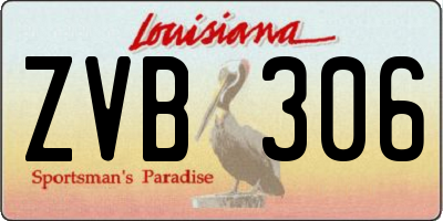 LA license plate ZVB306