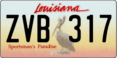 LA license plate ZVB317