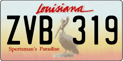 LA license plate ZVB319