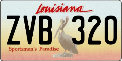 LA license plate ZVB320