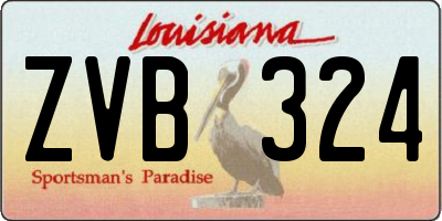 LA license plate ZVB324