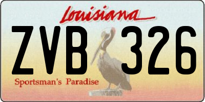 LA license plate ZVB326