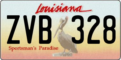 LA license plate ZVB328