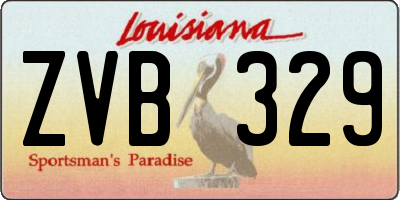 LA license plate ZVB329