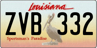 LA license plate ZVB332