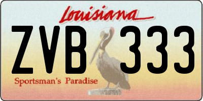 LA license plate ZVB333