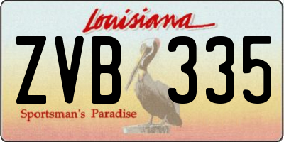 LA license plate ZVB335