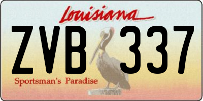 LA license plate ZVB337