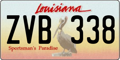 LA license plate ZVB338