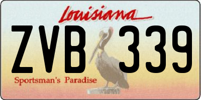 LA license plate ZVB339