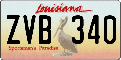 LA license plate ZVB340