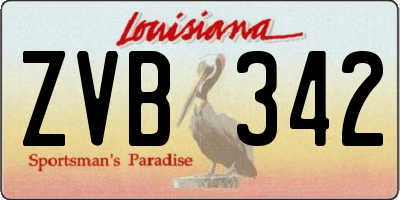 LA license plate ZVB342