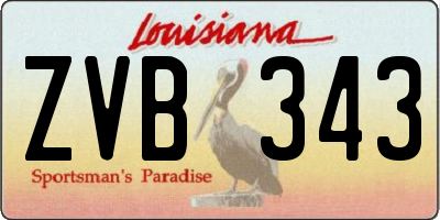 LA license plate ZVB343