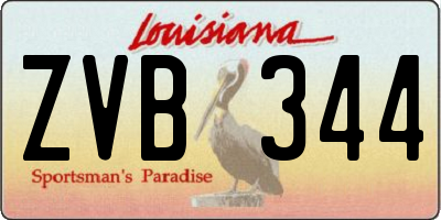 LA license plate ZVB344