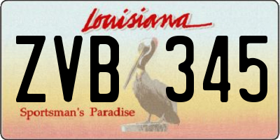 LA license plate ZVB345