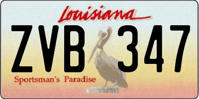 LA license plate ZVB347