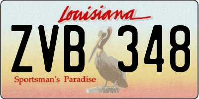 LA license plate ZVB348