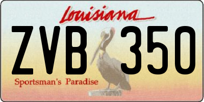 LA license plate ZVB350