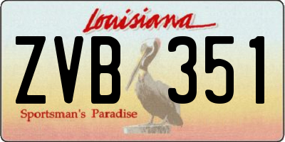 LA license plate ZVB351