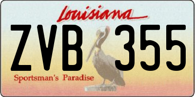 LA license plate ZVB355