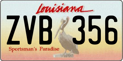 LA license plate ZVB356