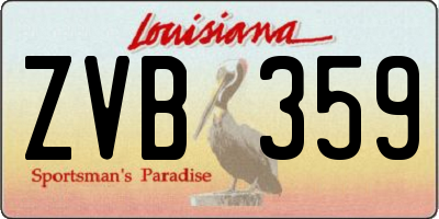 LA license plate ZVB359