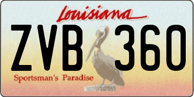 LA license plate ZVB360