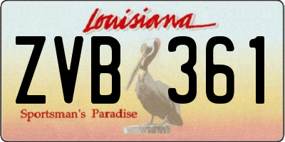 LA license plate ZVB361