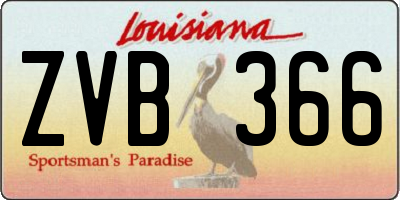 LA license plate ZVB366