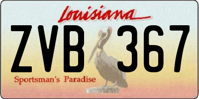 LA license plate ZVB367