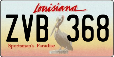 LA license plate ZVB368