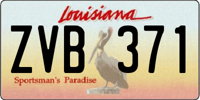 LA license plate ZVB371